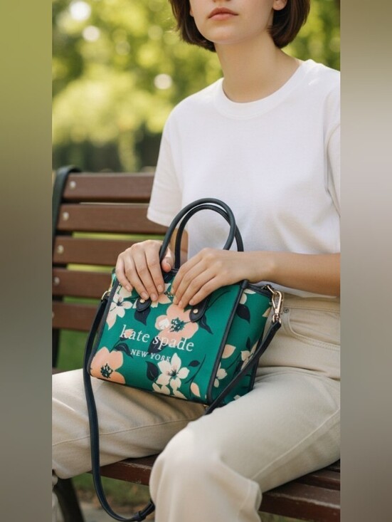 kate spade Handbags - Kate Spade ♠️ Lily Blooms Green flower print Multi Sm Tote Crossbody Bag purse